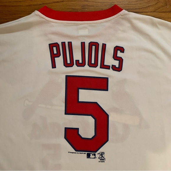 St Louis Cardinals Jersey Albert Pujols #5 Logos MLB Baseball Batting Shirt XL - Picture 8 of 10